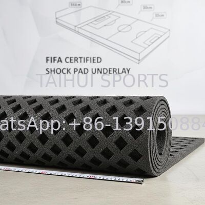 تحتوي منصة الصدمة المعتمدة من قبل FIFA على تصميم ثقب الماس لملاعب الرياضة بالعشب الاصطناعي المخصصة